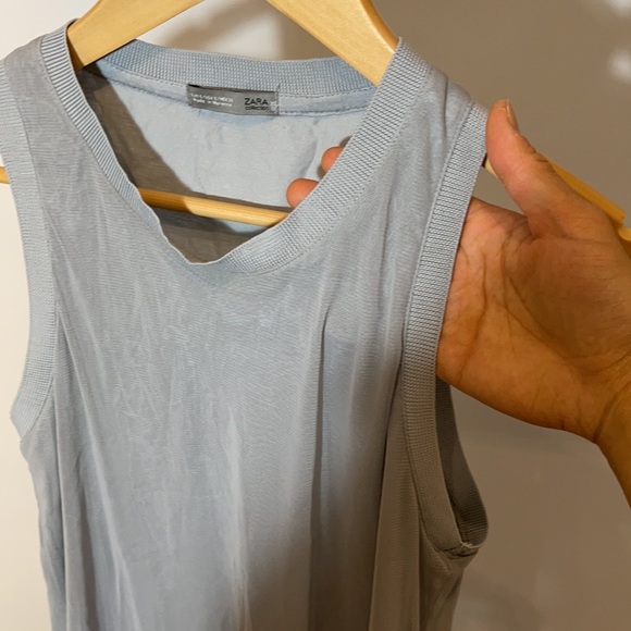 Zara Long Sheer Side Slit Tank Top - Picture 6 of 8